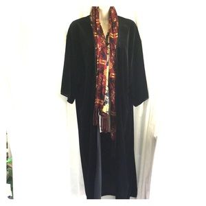 Black velvet kimono, 3/4 sleeves